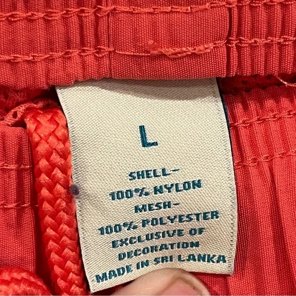 Caribbean swim trunks coral pink size large zipper back pocket